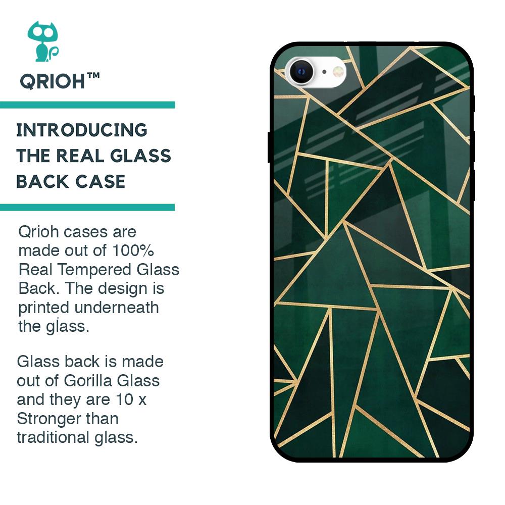 Abstract Green Glass Case For iPhone SE 2022