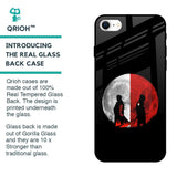 Anime Red Moon Glass Case for iPhone SE 2022