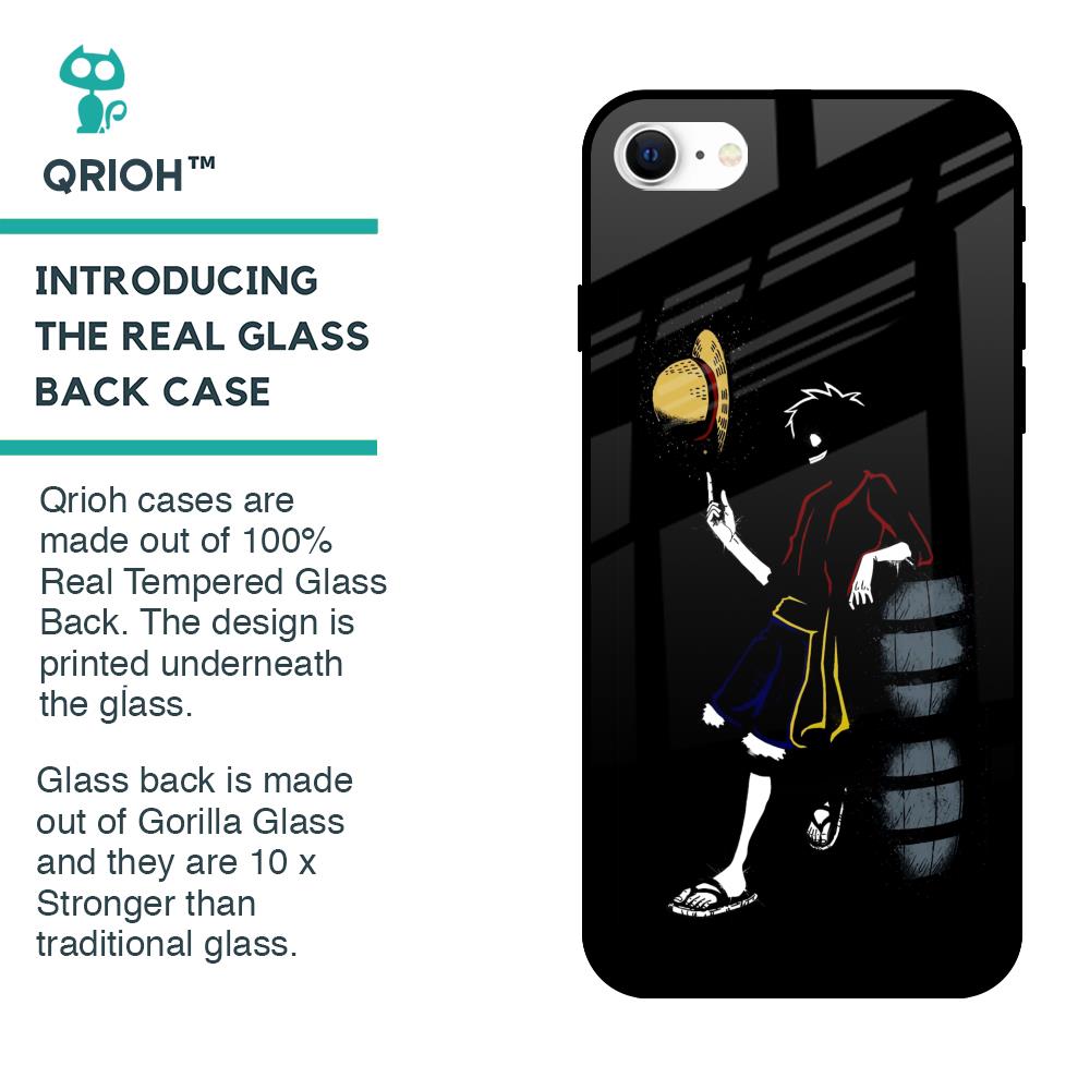 Luffy Line Art Glass Case for iPhone SE 2022