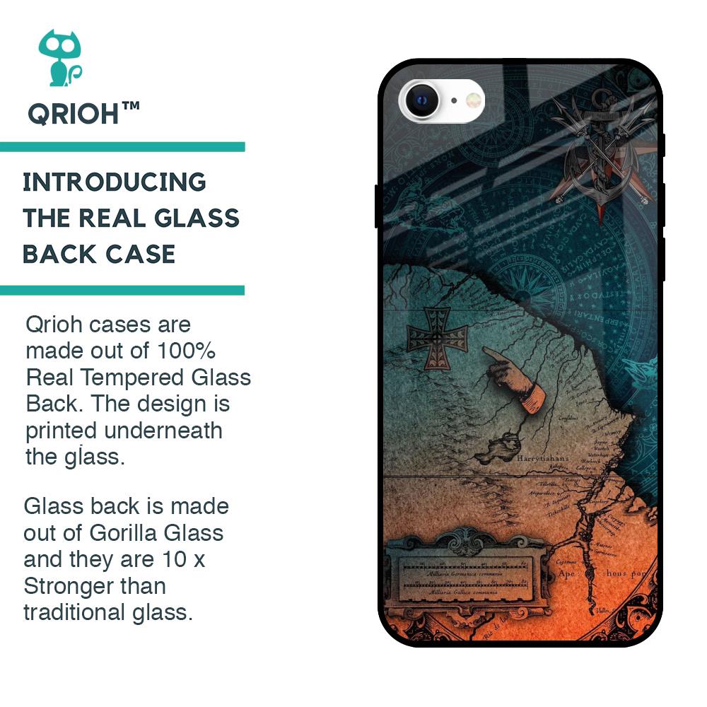 Geographical Map Glass Case for iPhone SE 2022