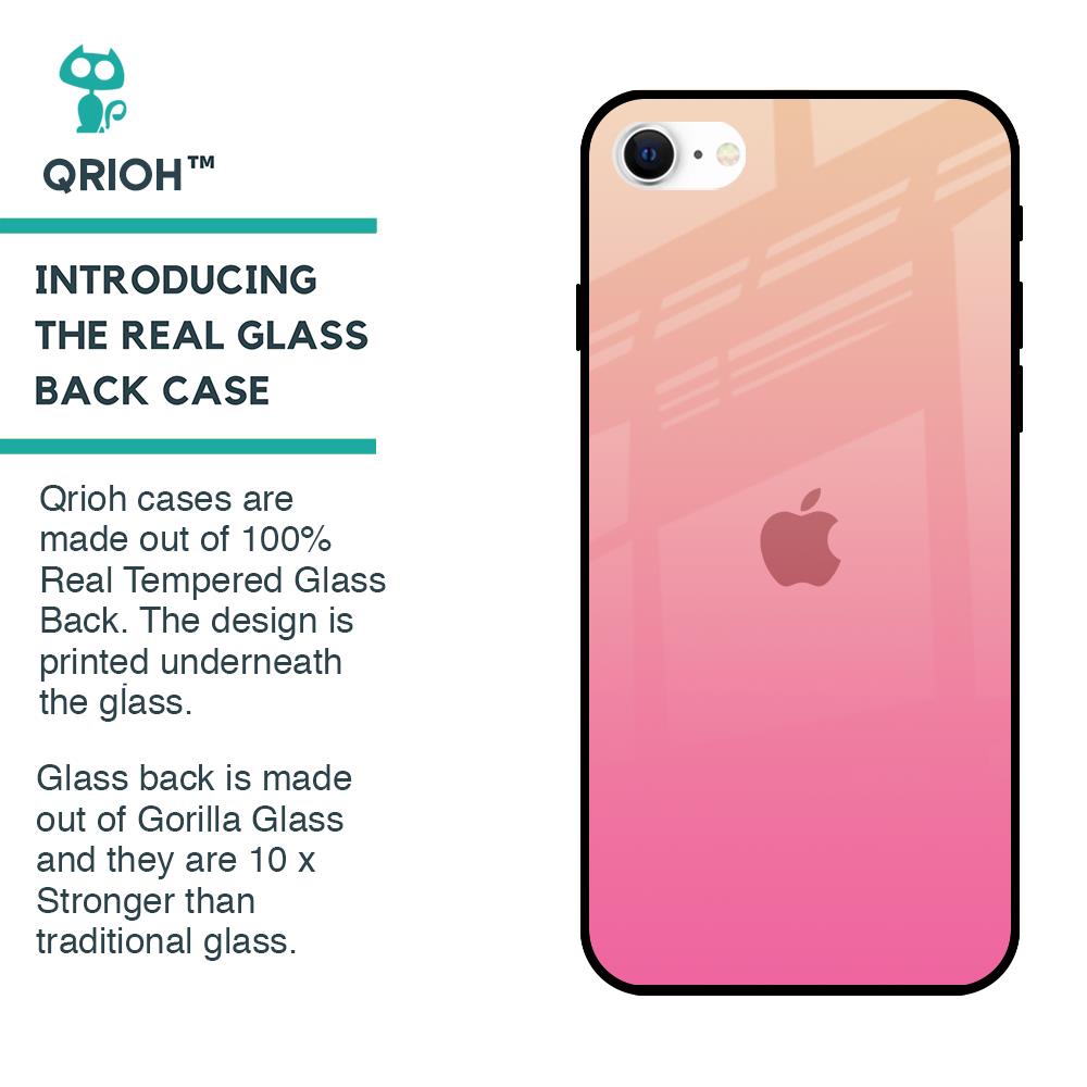 Pastel Pink Gradient Glass Case For iPhone SE 2022