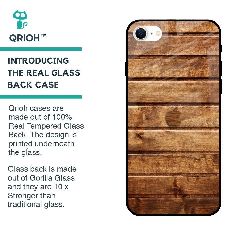 Wooden Planks Glass Case for iPhone SE 2022