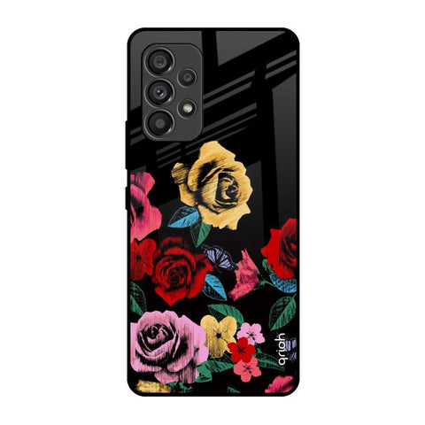 Floral Decorative Samsung Galaxy A53 5G Glass Back Cover Online