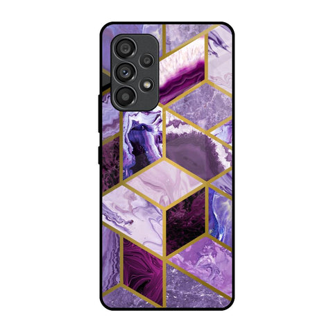 Purple Rhombus Marble Samsung Galaxy A53 5G Glass Back Cover Online