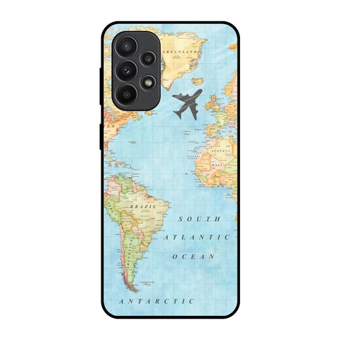 Travel Map Samsung Galaxy A23 Glass Back Cover Online