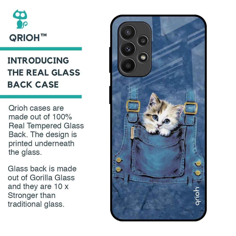 Kitty In Pocket Glass Case For Samsung Galaxy A23