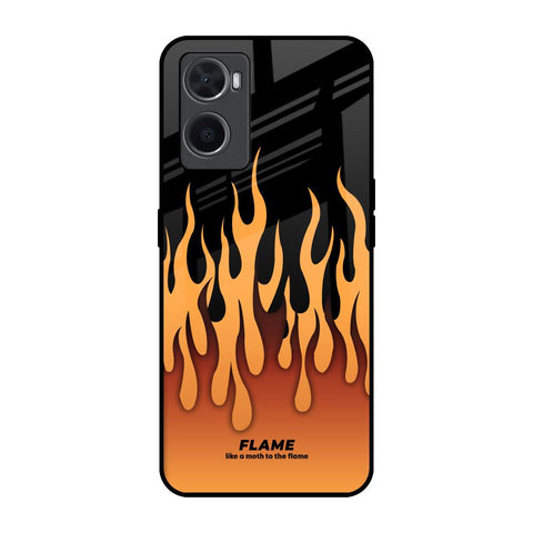 Fire Flame Oppo A96 Glass Back Cover Online