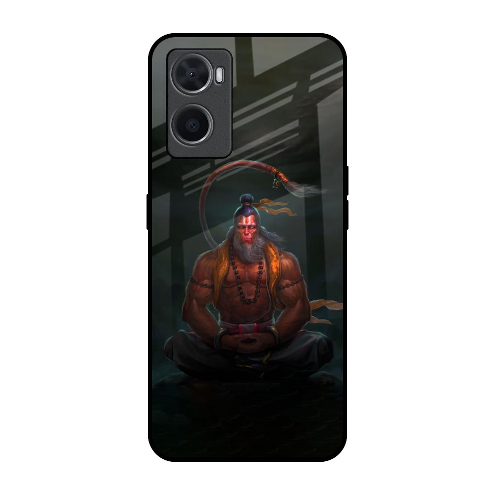 Lord Hanuman Animated Oppo A96 Glass Back Cover Online
