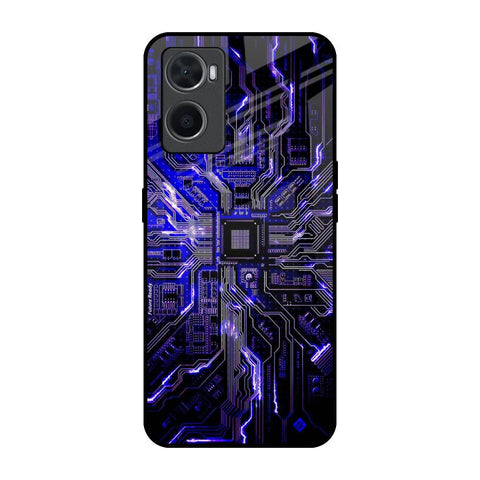 Techno Color Pattern Oppo A96 Glass Back Cover Online