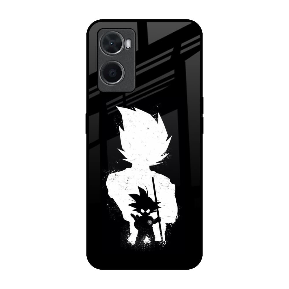 Monochrome Goku Oppo A96 Glass Back Cover Online