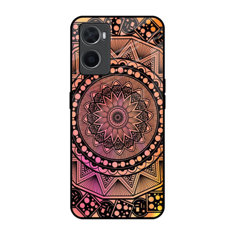 Floral Mandala Oppo A96 Glass Back Cover Online