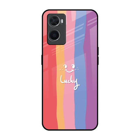 Lucky Abstract Oppo A96 Glass Back Cover Online