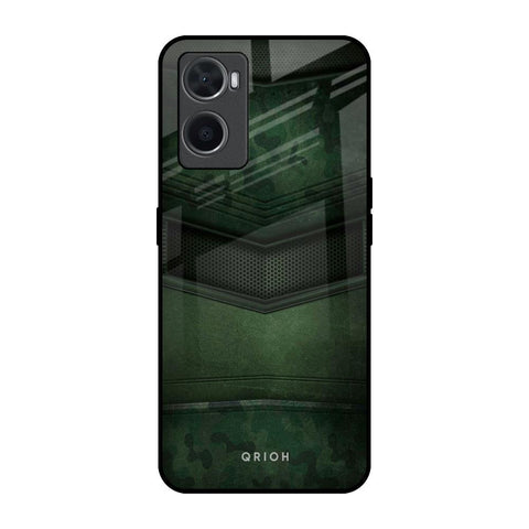 Green Leather Oppo A96 Glass Back Cover Online