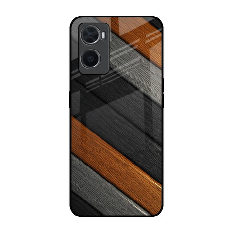 Tri Color Wood Oppo A96 Glass Back Cover Online