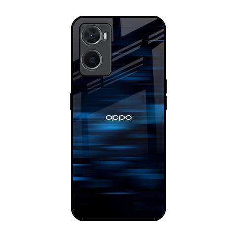 Blue Rough Abstract Oppo A96 Glass Back Cover Online