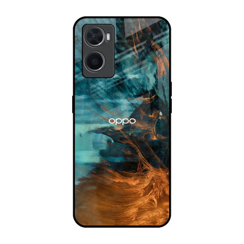 Golden Splash Oppo A96 Glass Back Cover Online