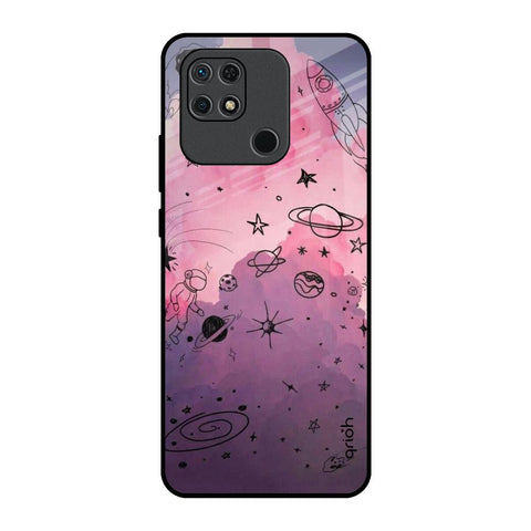 Space Doodles Redmi 10 Glass Back Cover Online