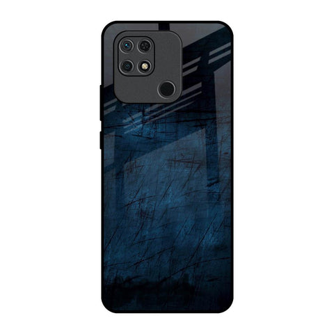 Dark Blue Grunge Redmi 10 Glass Back Cover Online