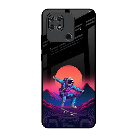 Retro Astronaut Redmi 10 Glass Back Cover Online