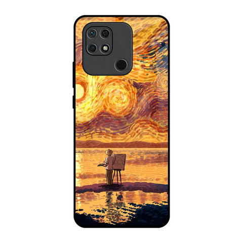 Sunset Vincent Redmi 10 Glass Back Cover Online