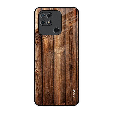 Timber Printed Redmi 10 Glass Back Cover Online