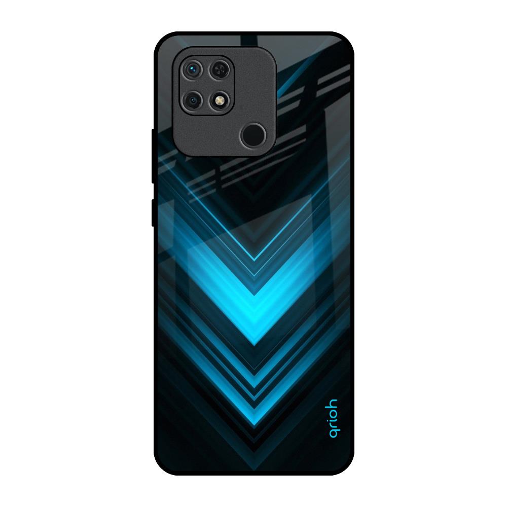 Vertical Blue Arrow Redmi 10 Glass Back Cover Online