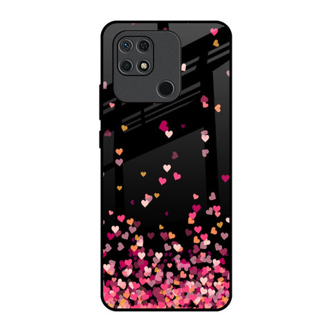 Heart Rain Fall Redmi 10 Glass Back Cover Online