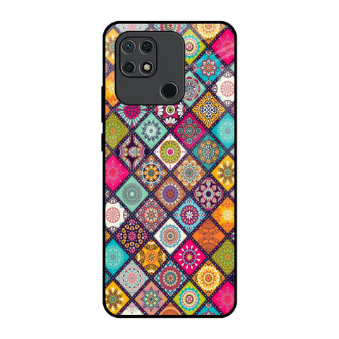 Multicolor Mandala Redmi 10 Glass Back Cover Online