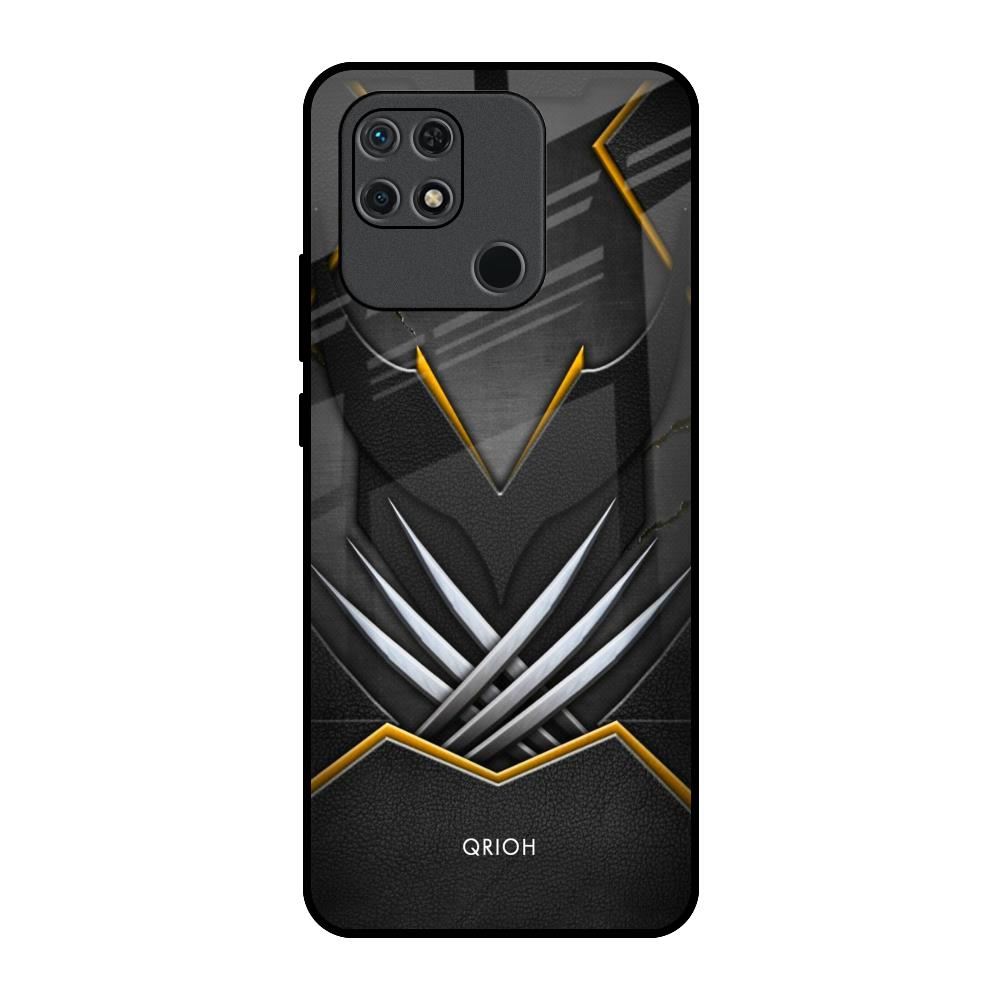 Black Warrior Redmi 10 Glass Back Cover Online