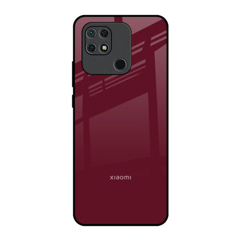 Classic Burgundy Redmi 10 Glass Back Cover Online
