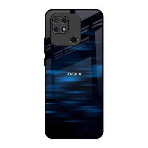 Blue Rough Abstract Redmi 10 Glass Back Cover Online
