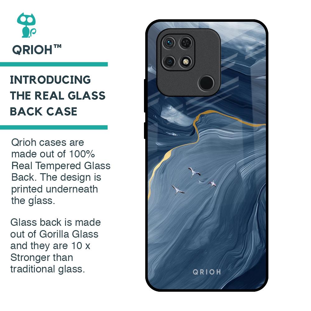 Deep Ocean Marble Glass Case for Redmi 10
