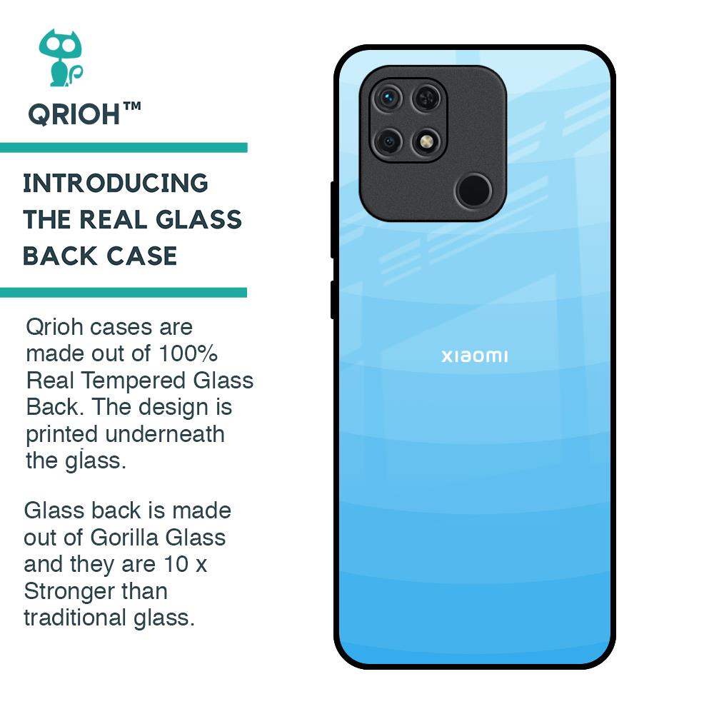 Wavy Blue Pattern Glass Case for Redmi 10
