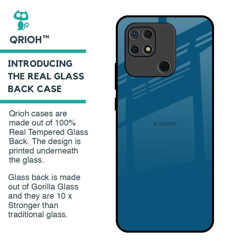 Cobalt Blue Glass Case for Redmi 10