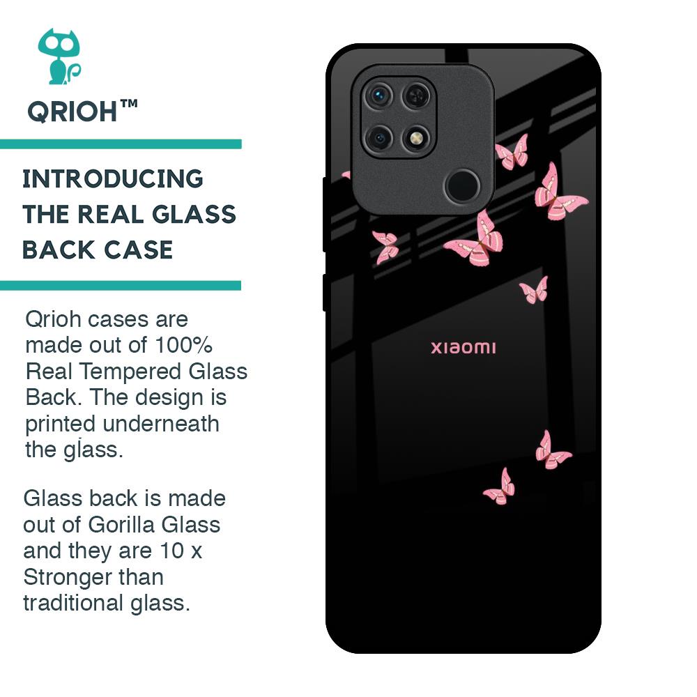 Fly Butterfly Glass Case for Redmi 10