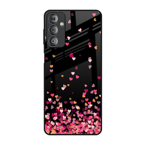 Heart Rain Fall Samsung Galaxy F23 5G Glass Back Cover Online