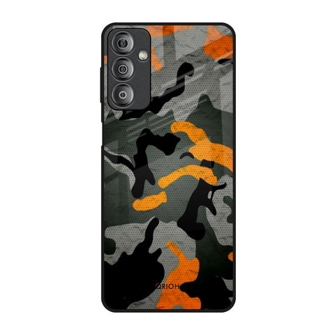 Camouflage Orange Samsung Galaxy F23 5G Glass Back Cover Online