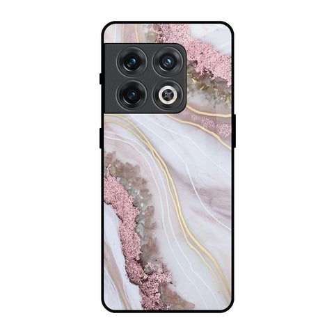Pink & Gold Gllitter Marble OnePlus 10 Pro Glass Back Cover Online