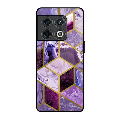 Purple Rhombus Marble OnePlus 10 Pro Glass Back Cover Online