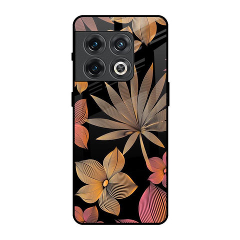 Lines Pattern Flowers OnePlus 10 Pro Glass Back Cover Online