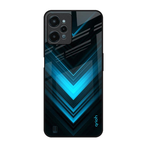 Vertical Blue Arrow Realme C31 Glass Back Cover Online