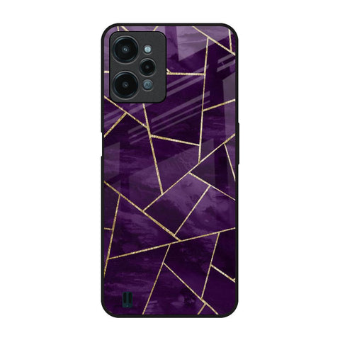 Geometric Purple Realme C31 Glass Back Cover Online