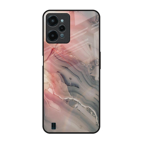 Pink And Grey Marble Realme C31 Glass Back Cover Online