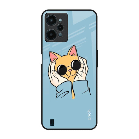 Adorable Cute Kitty Realme C31 Glass Back Cover Online