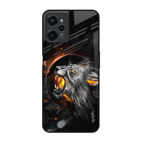 Aggressive Lion Realme C31 Glass Back Cover Online