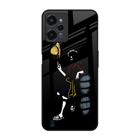 Luffy Line Art Realme C31 Glass Back Cover Online