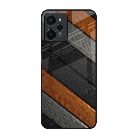 Tri Color Wood Realme C31 Glass Back Cover Online