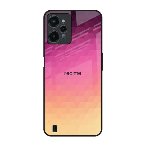 Geometric Pink Diamond Realme C31 Glass Back Cover Online