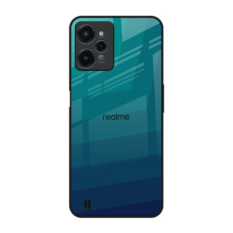 Green Triangle Pattern Realme C31 Glass Back Cover Online