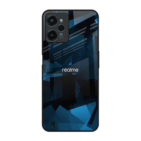 Polygonal Blue Box Realme C31 Glass Back Cover Online